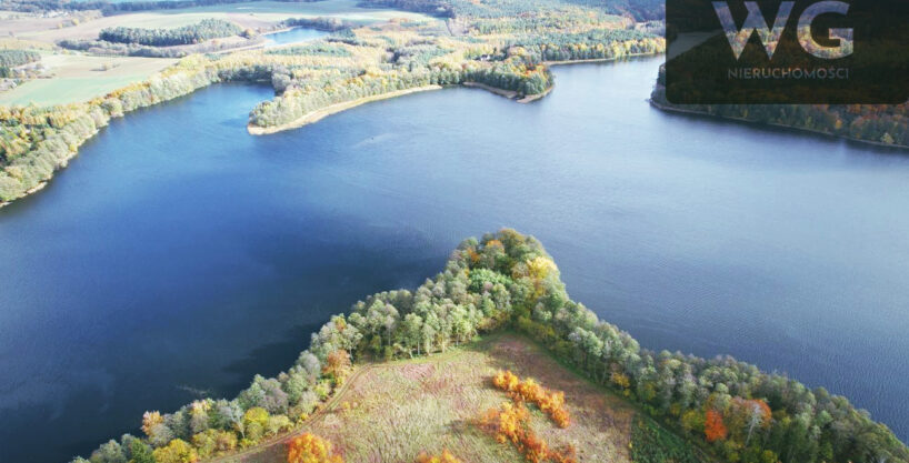 Wyjątkowa działka 2,68 ha nad jeziorem Pojezierza Brodnickiego – zjawiskowy widok, cisza, lasy i jezioro!